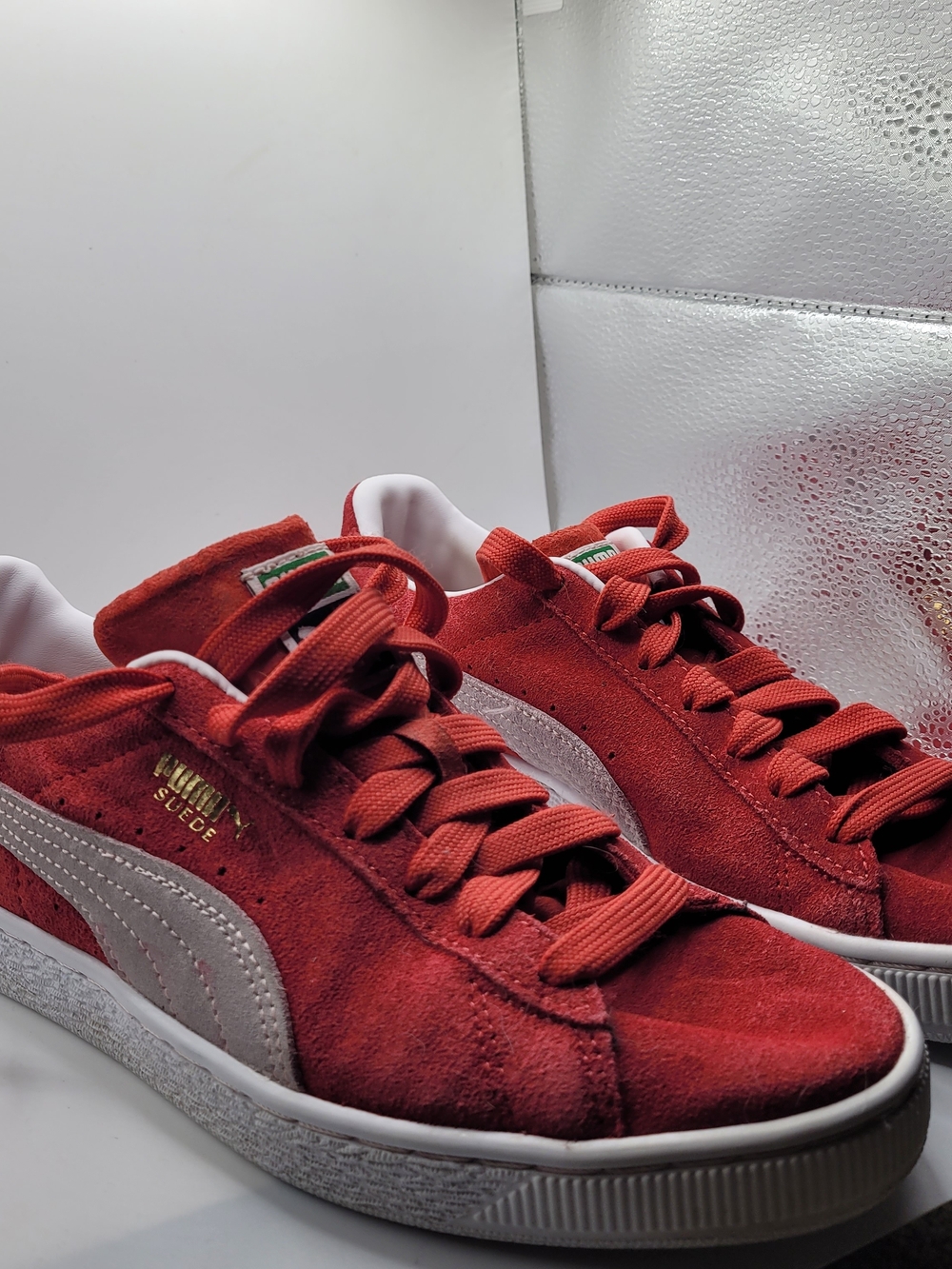Puma Red Suede Low-Top Sneakers Size 6C
